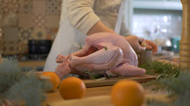 Chef Stuff Uncooked Turkey for Thanksgiving or Christmas Holiday