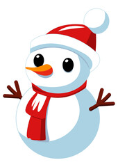 Snowman in Santa's hat