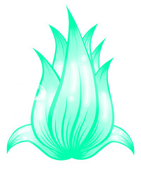 illustration of a leaf, leaf icon, green leaf icon, green gress, Seaweed, seaweed on white, green seaweed illustration with bubbles, seaweed sticker, sticker, plant, plant on white, green, gress, png