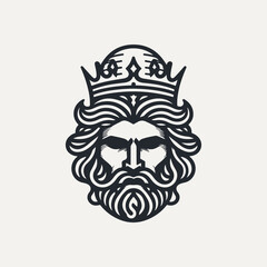 King vector logo. king face elegant logo icon vector template.