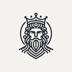 King line icon vector. king face elegant logo icon vector template.