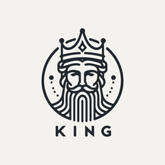 King line icon vector. king face elegant logo icon vector template.