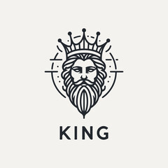 King line icon vector. king face elegant logo icon vector template.
