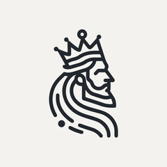 King line icon vector. king face elegant logo icon vector template.