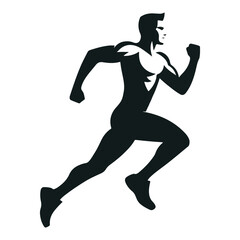 Obraz premium silhouette of running person,vector,black,young man,