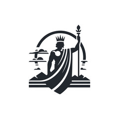 King line icon vector. king face elegant logo icon vector template.