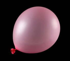  Pink balloon isolated on black background