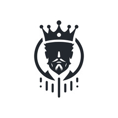 King line icon vector. king face elegant logo icon vector template.