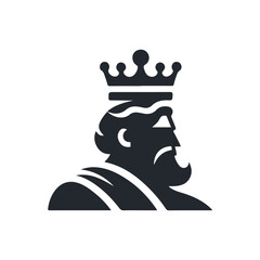 King line icon vector. king face elegant logo icon vector template.