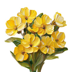 Obraz premium Isolated yellow pansy blossoms with orange hues, a vibrant spring floral macro