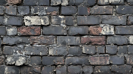 Naklejka premium Dark, weathered brick wall texture.