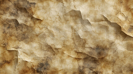 Fototapeta premium A piece of old, wrinkled paper with brown and tan tones.