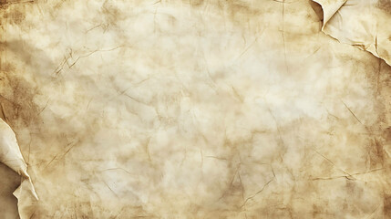 Aged, textured paper background with folds and creases.
