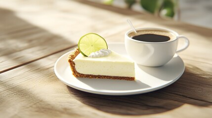 Slice of Classic Key Lime Pie Coffee Cozy Composition