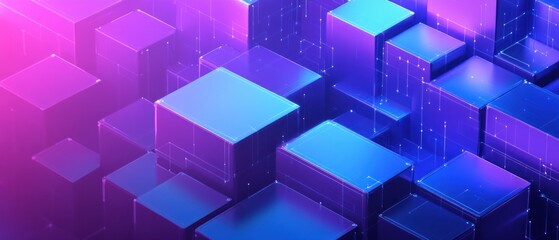 Obraz premium Abstract digital representation of stacked cubes in vibrant colors.