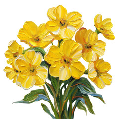 Obraz premium Isolated yellow pansy blossoms with orange hues, a vibrant spring floral macro