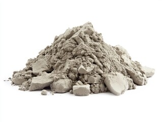 Grey Concrete Pile Isolated on White Background