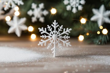 Delicate White Snowflakes and Glowing Sparkles for a Cozy Winter Celebration