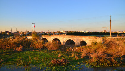 Buyukkaristiran Bridge, located in Luleburgaz, Turkey, was built by the Ottomans in the 16th...