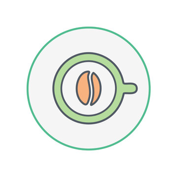 recommend clip art: A coffee cup and a bean vector icon design