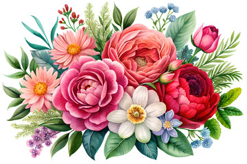 bouquet of roses isolated on transparent background