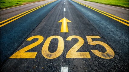 Road to 2025, new year concept background