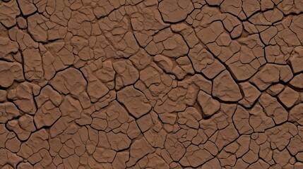 Cracked clay texture in rich brown hues, natural organic surface background