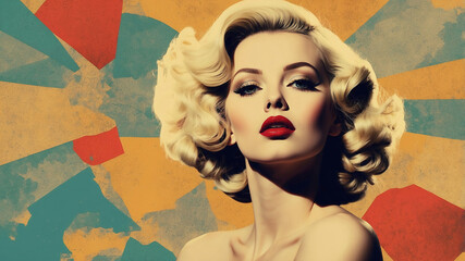 Portrait of a woman in retro style