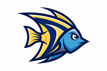 Angelfish head mascot logo design vector illustration