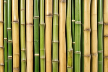 Single bamboo wall, showcasing high-quality stock photography, attention to detail in texture and wood grain, bamboo natural green