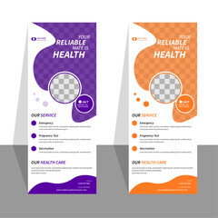 Modern medical roll up banner design for pharmacy or clinic 