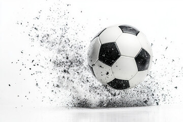Football Kick On A White Background