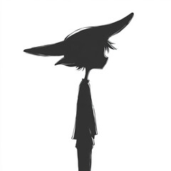 Goblin Silhouette, Illustration Isolated On White Background