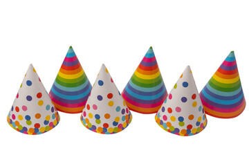 Colorful birthday cap isolated on white background