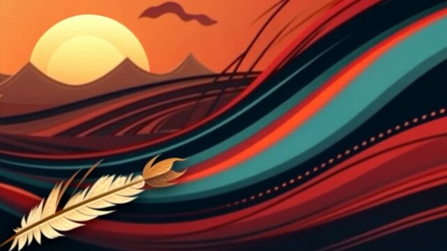 Background with tribal elements for National Native American Heritage Month november or Indigenous peoples day, reminder of historical and cultural event