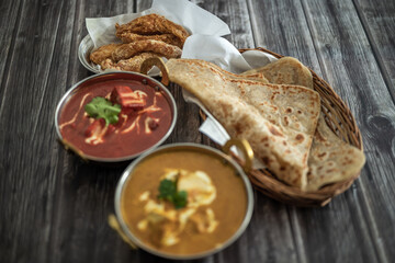 Indian food Thali combinations Indian-style meal with chicken