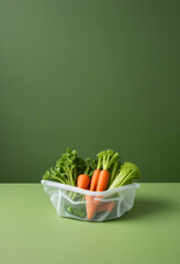 Carrots, celery and other fresh vegetables on a light background. Top view