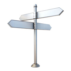 Blank Directional Signpost Isolated on White Background
