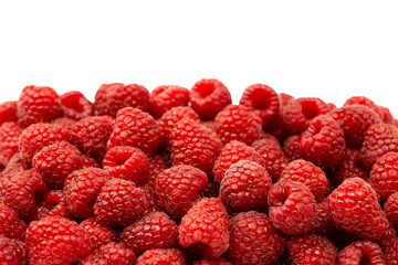 Tasty fresh raspberry isolated on a white background. Top view.