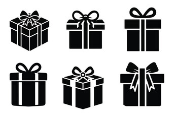 Vector silhouette of gift box