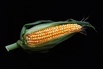 Black Background with Corn Ear