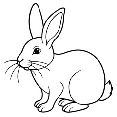 Intricate Line Art Rabbit Nibbling a Carrot
