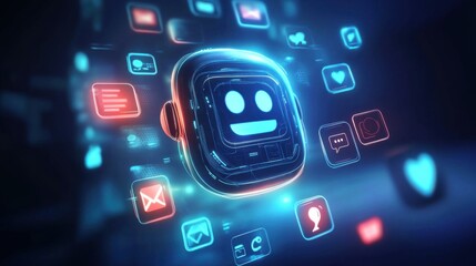 Fototapeta premium Robot - chatbot concept