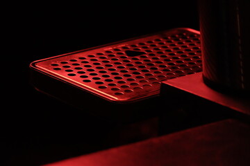 filter tray in the red light