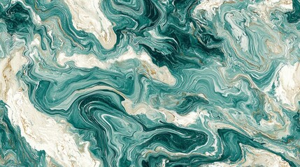 Obraz premium Elegance Unveiled: Opulent Marble with Teal and Ivory Swirls
