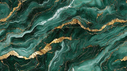 Fototapeta premium Opulent Green Marble with Gold Flecks - Luxurious and Elegant Representation of Unseen Beauty