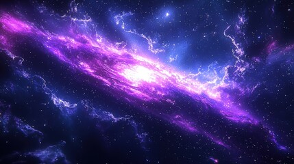 Stunning Cosmic Nebula in Vibrant Purple Tones