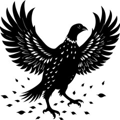 Partridge Silhouette in Flight Vector Art