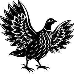 Fototapeta premium Partridge Silhouette in Flight Vector Art