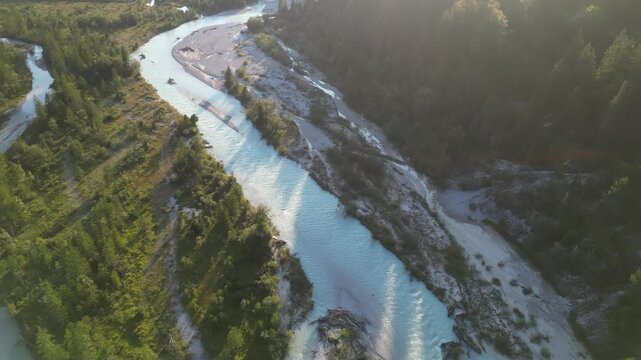 Aerial view of river bed in Vorderriss